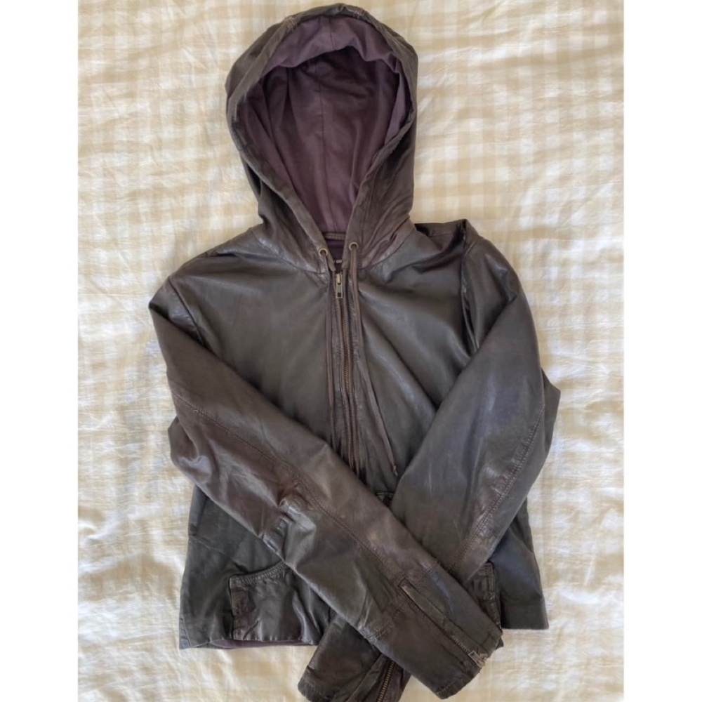 Vintage Lucky Brand brown leather jacket